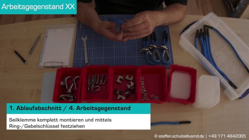Montage von Seilklemmen mit Unterbrechungen